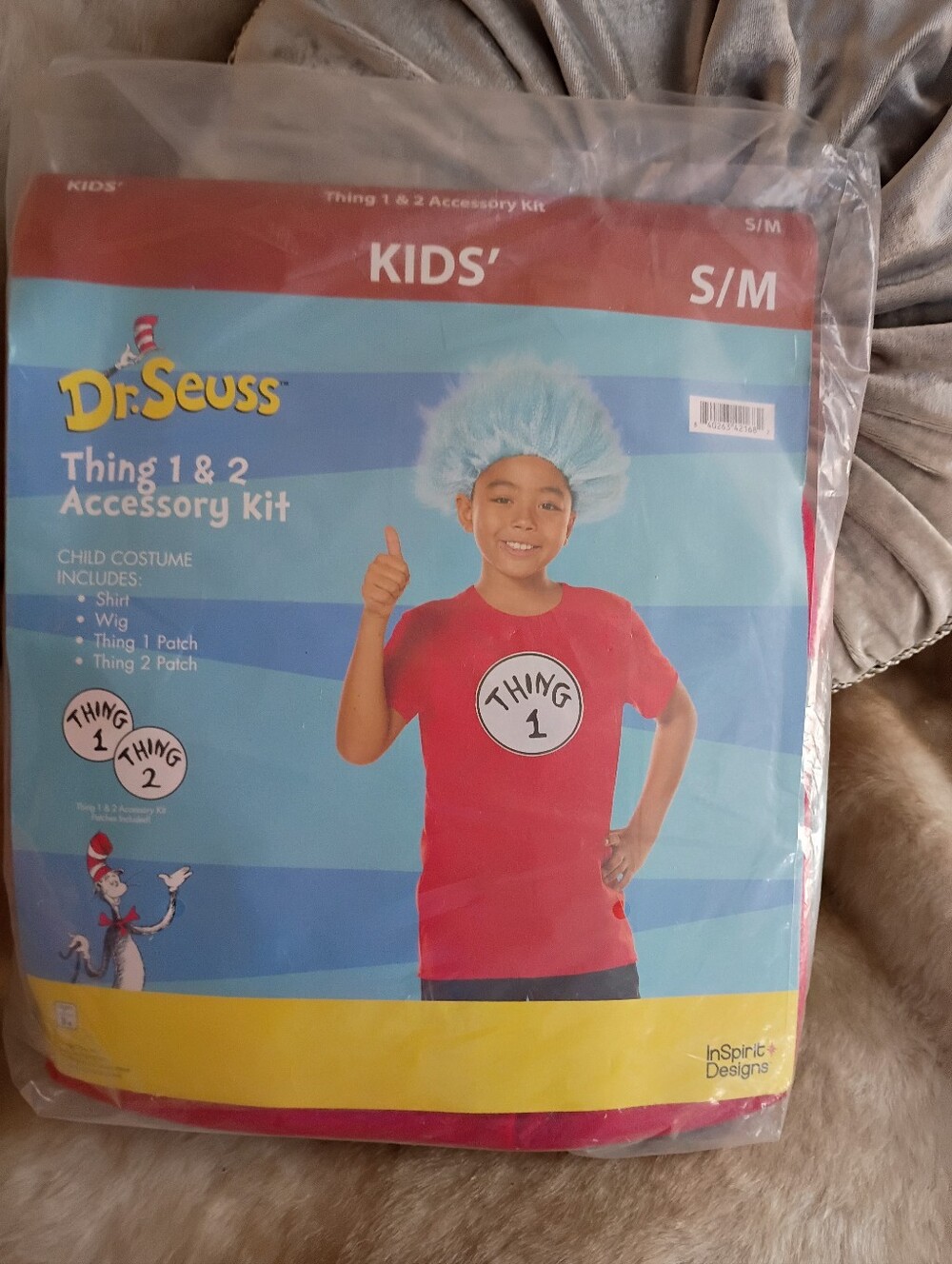 Dr. Seuss Thing 1 Costume Shirt with Blue Wig - Red & Blue NWT, SM